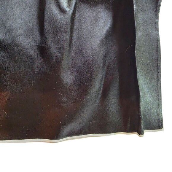 Womens Black Satin Wide-Leg Pajama Pants With Elastic Waistband - Picture 6 of 10